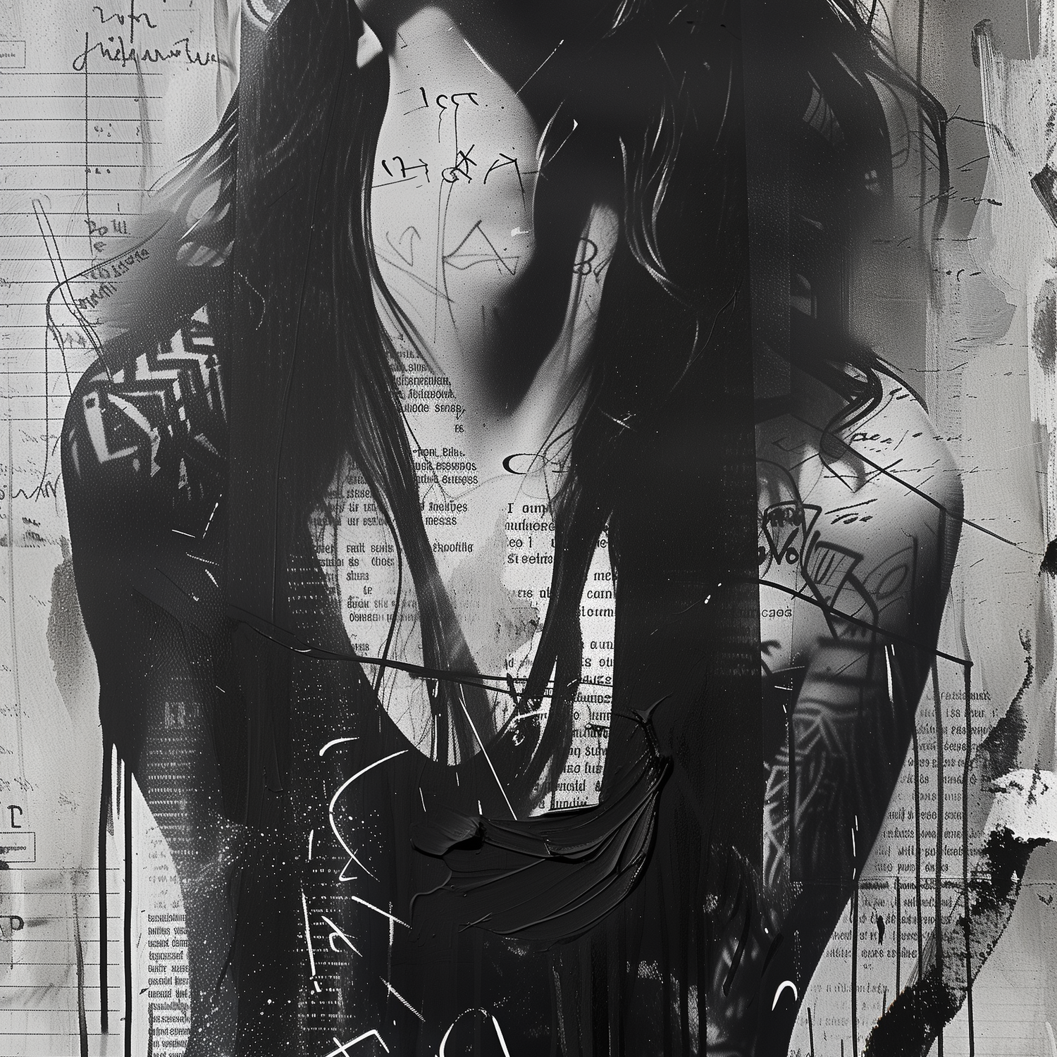 Woman In Black Glass Wall Art