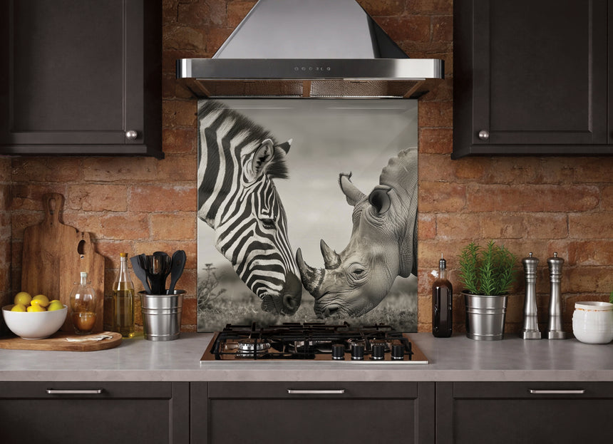 Zebra and Rhino Glass Splashback