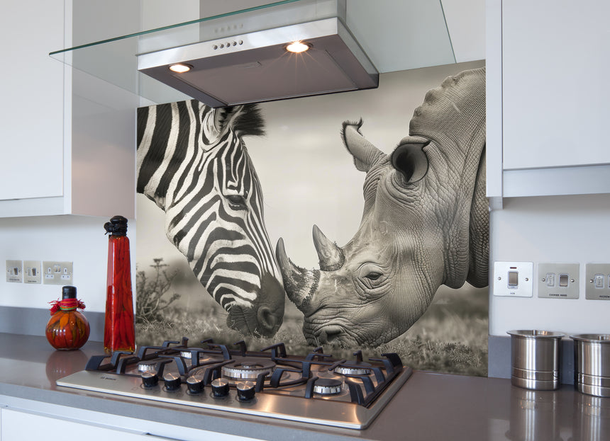 Zebra and Rhino Glass Splashback