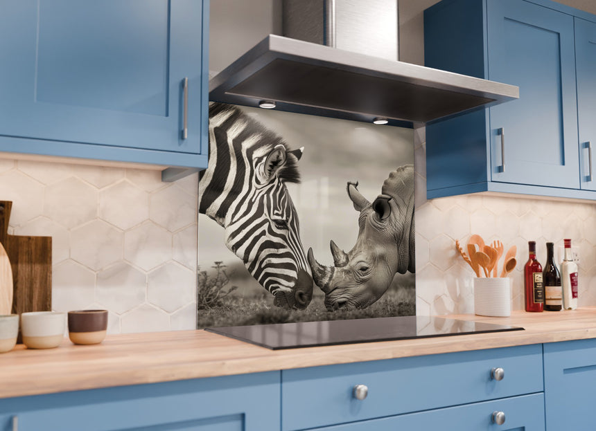 Zebra and Rhino Glass Splashback