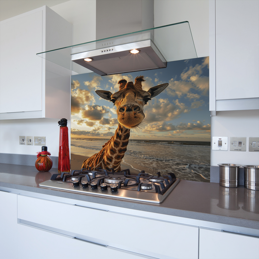 Printed Glass Kitchen Splashback Giraffe