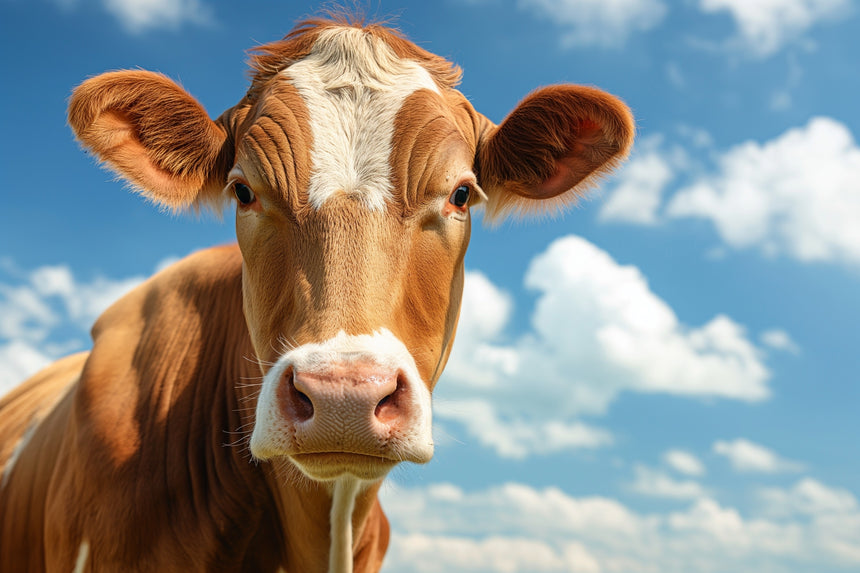 Printed Glass Kitchen Splashback Brown Cow