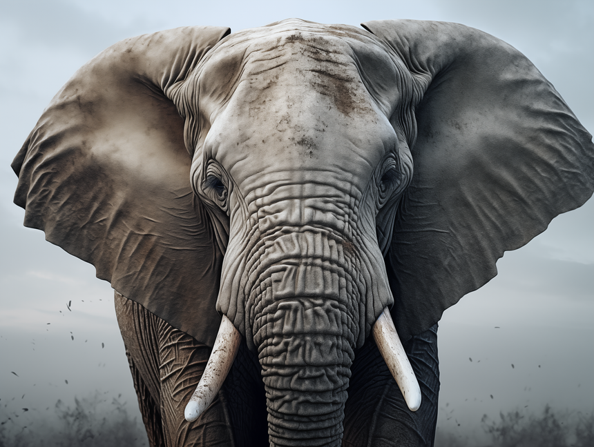 Printed Glass Kitchen Splashback Elephant Head