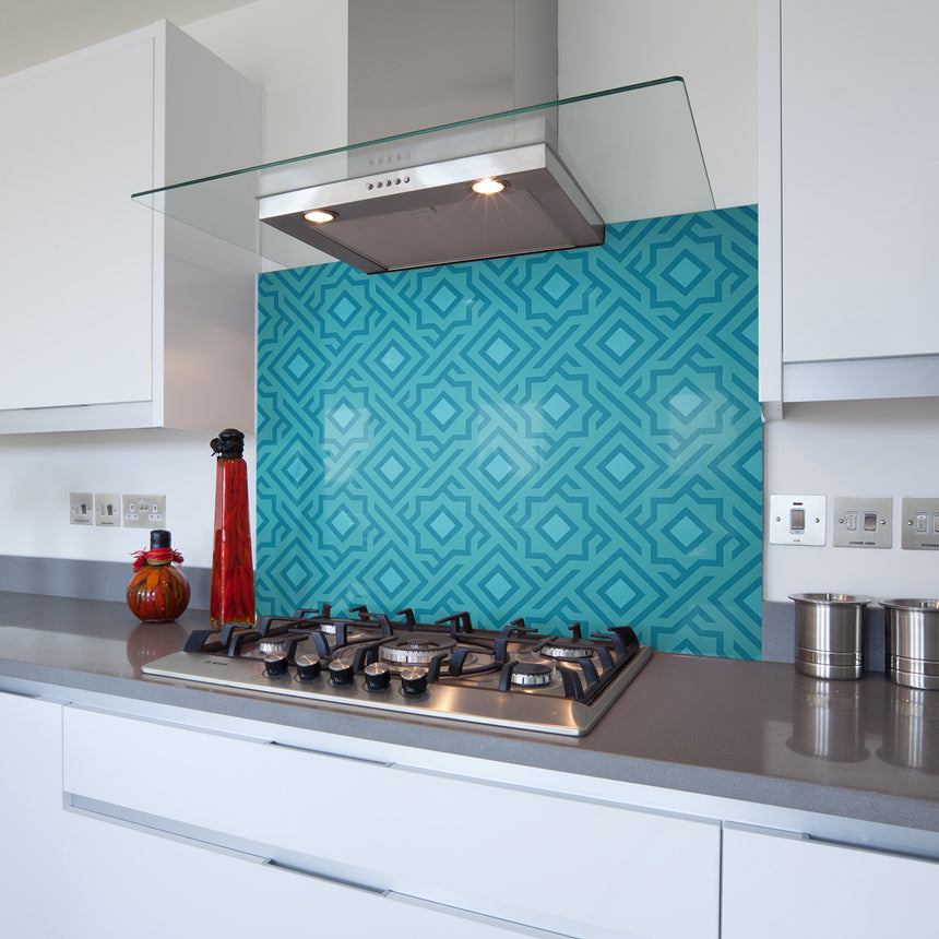 Printed Glass Kitchen Splashback Geometric 4