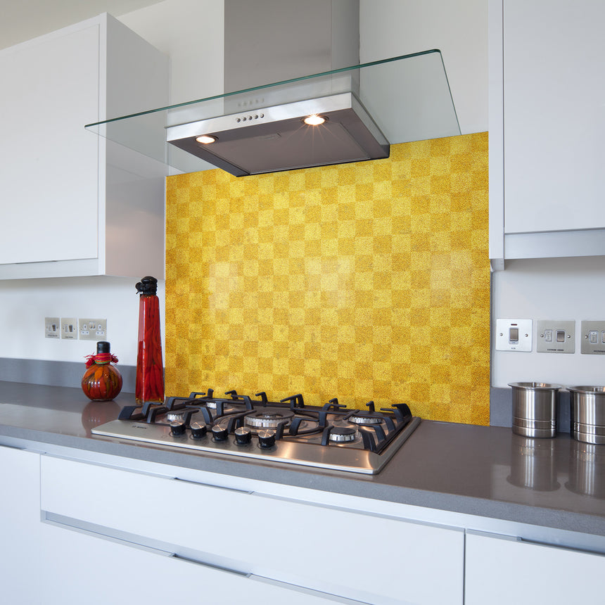 Printed Glass Kitchen Splashback Gold LV
