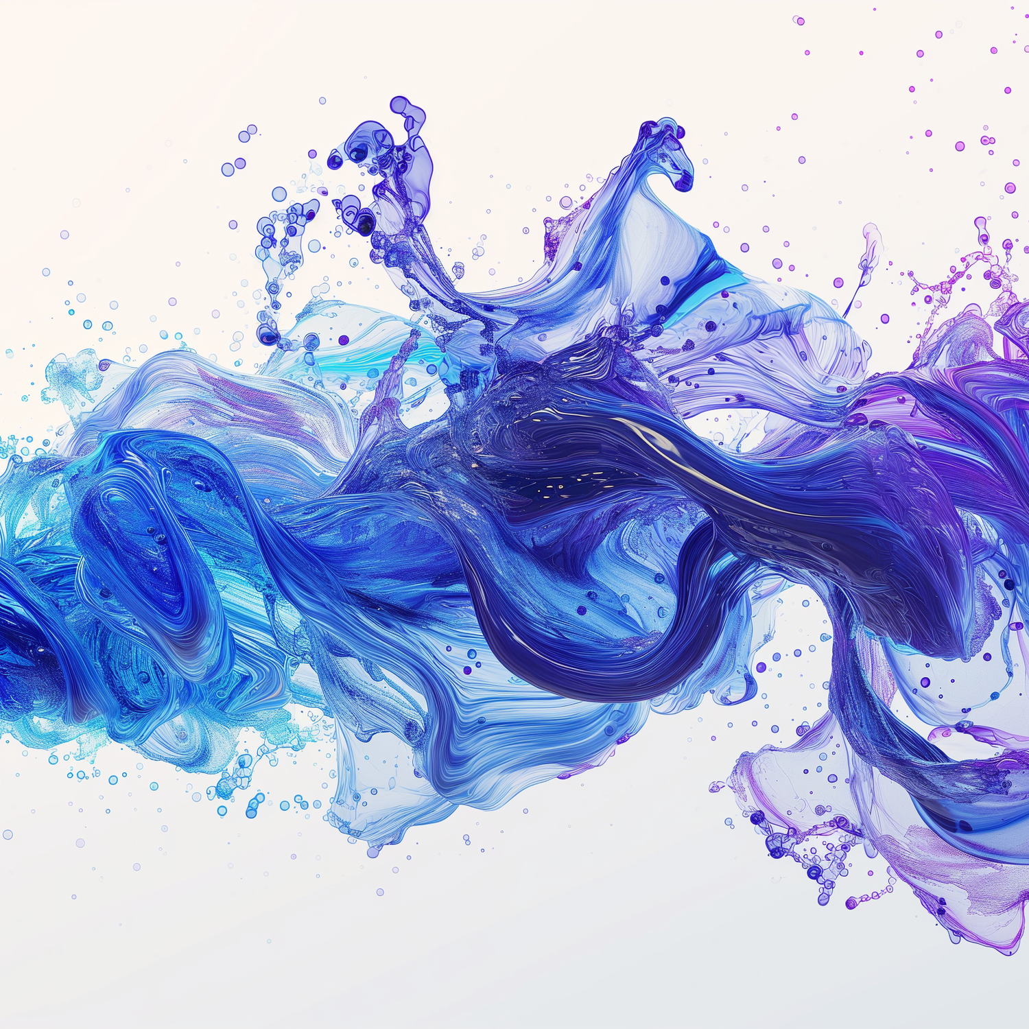 Printed Glass Kitchen Splashback Blue & Purple Ink