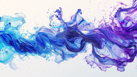 Printed Glass Kitchen Splashback Blue & Purple Ink