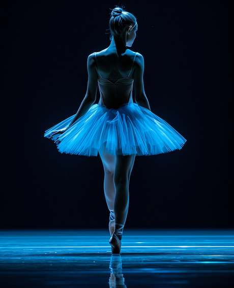 Blue Ballerina Glass Wall Art