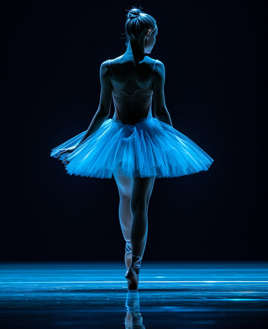 Blue Ballerina Glass Wall Art