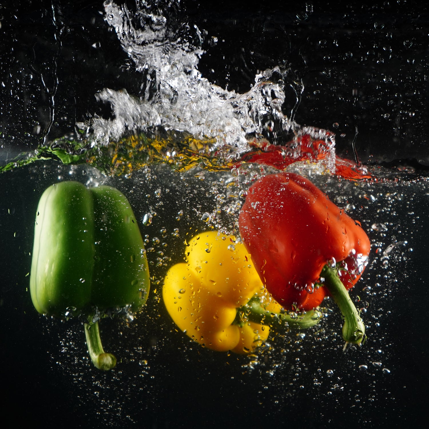Printed Glass Kitchen Splashback 3 Peppers