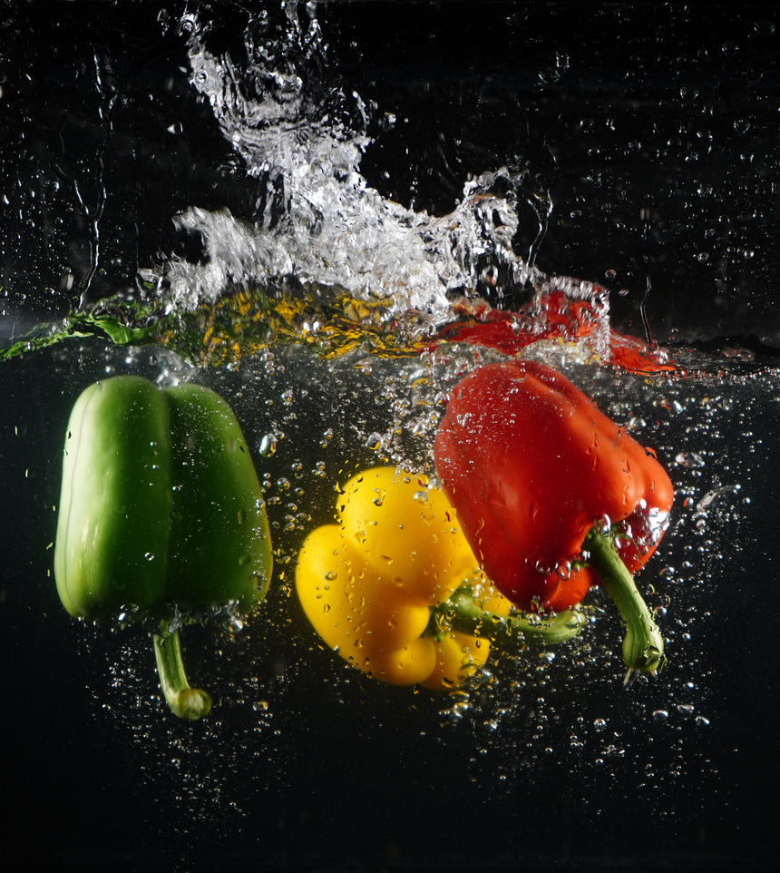 Printed Glass Kitchen Splashback 3 Peppers