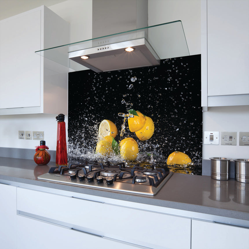 Printed Glass Kitchen Splashback 8 Lemons