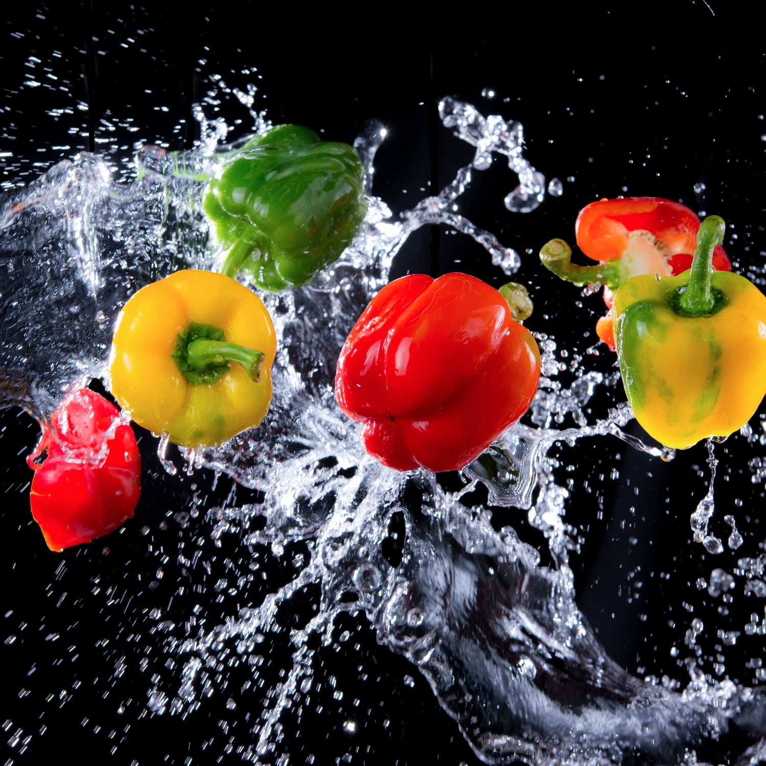 Printed Glass Kitchen Splashback 6 Peppers
