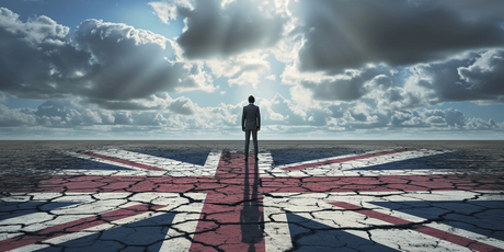 Stormy Union Flag Glass Wall Art