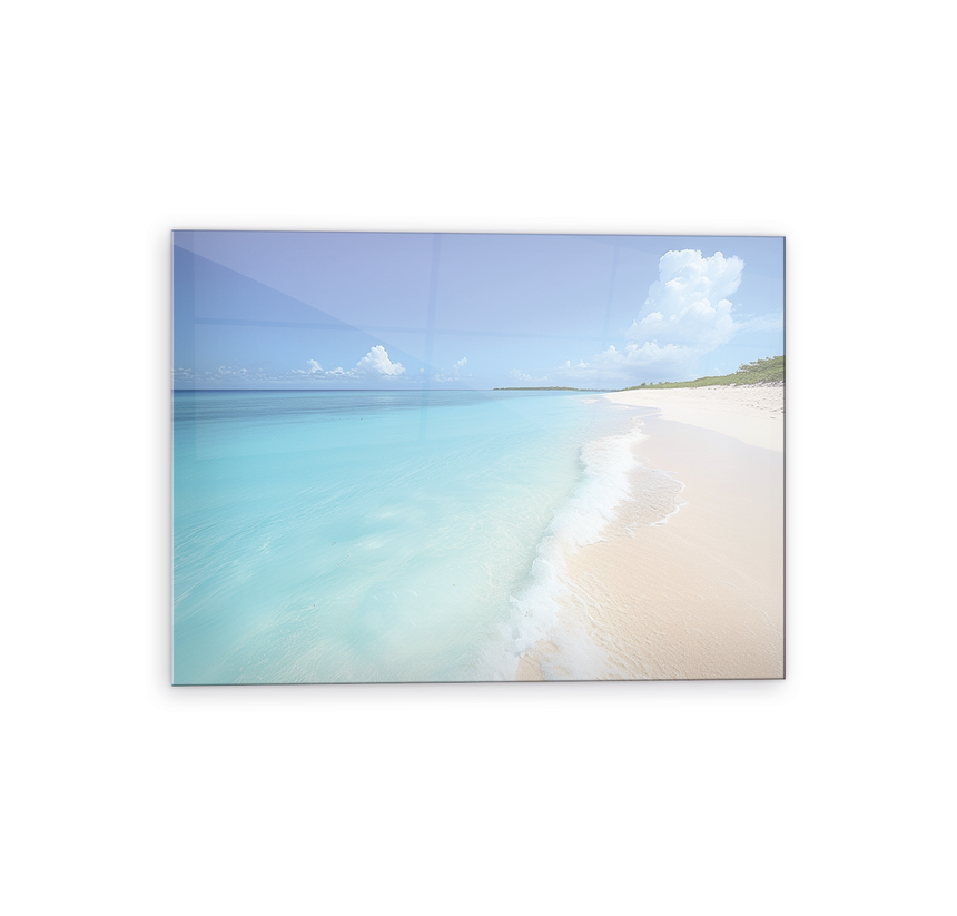 Sandy Beach Glass Wall Art