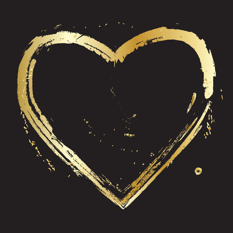 Printed Glass Kitchen Splashback Gold Heart