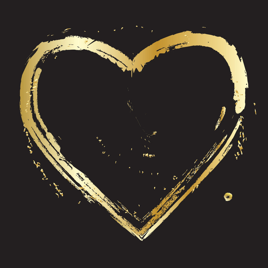 Printed Glass Kitchen Splashback Gold Heart