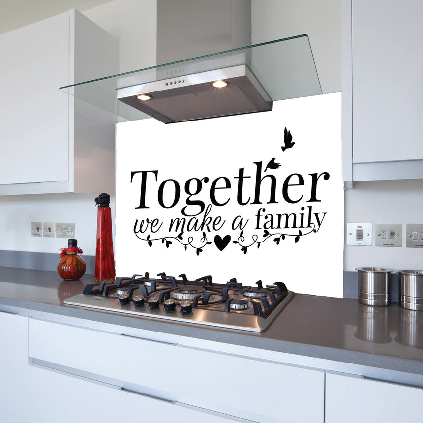 Printed Glass Kitchen Splashback Together Quote