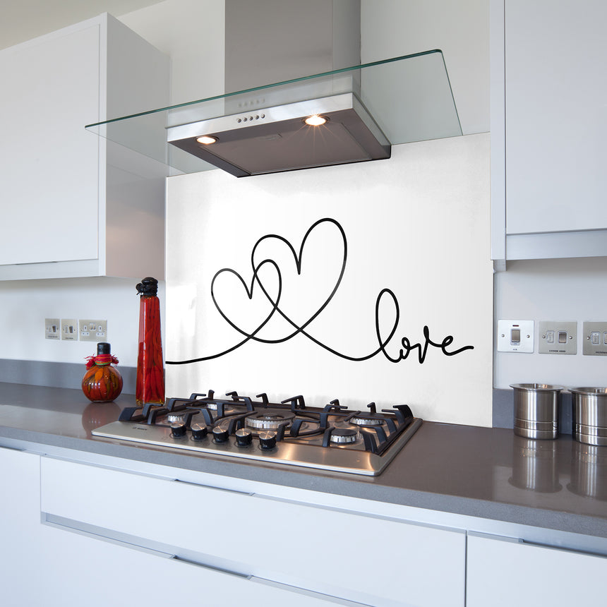 Printed Glass Kitchen Splashback Linear Love