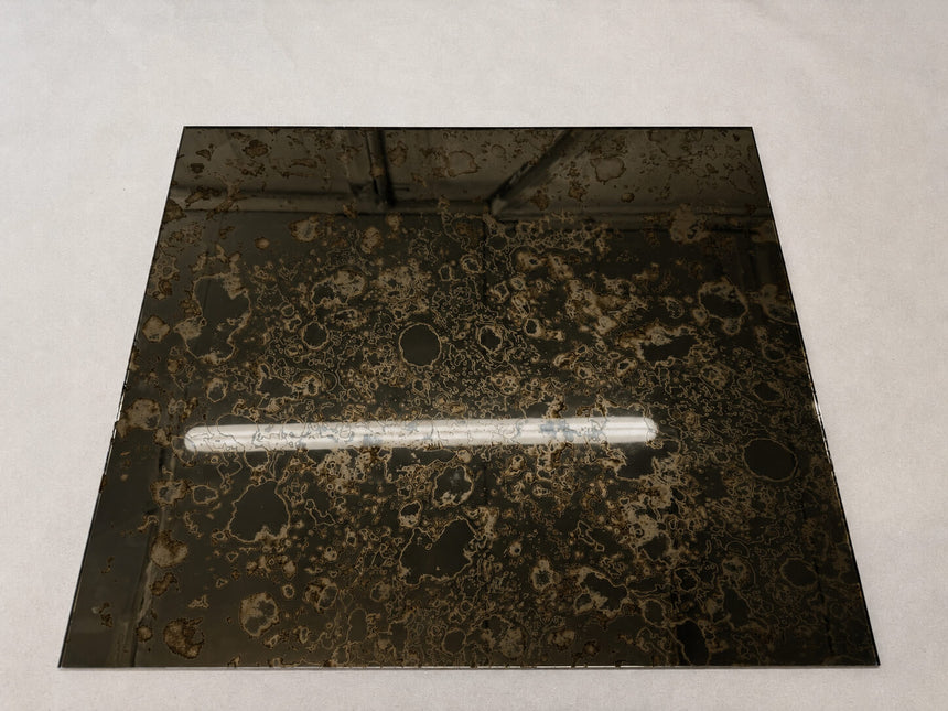 Brass antique mirror splashback