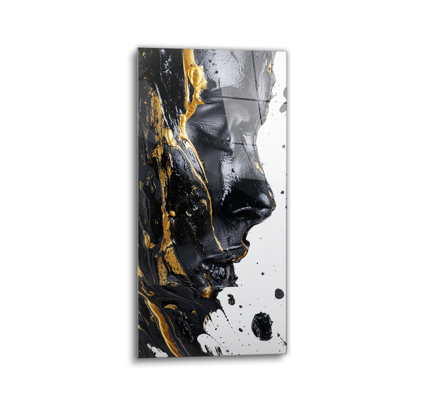 Dissolving face glass wall art
