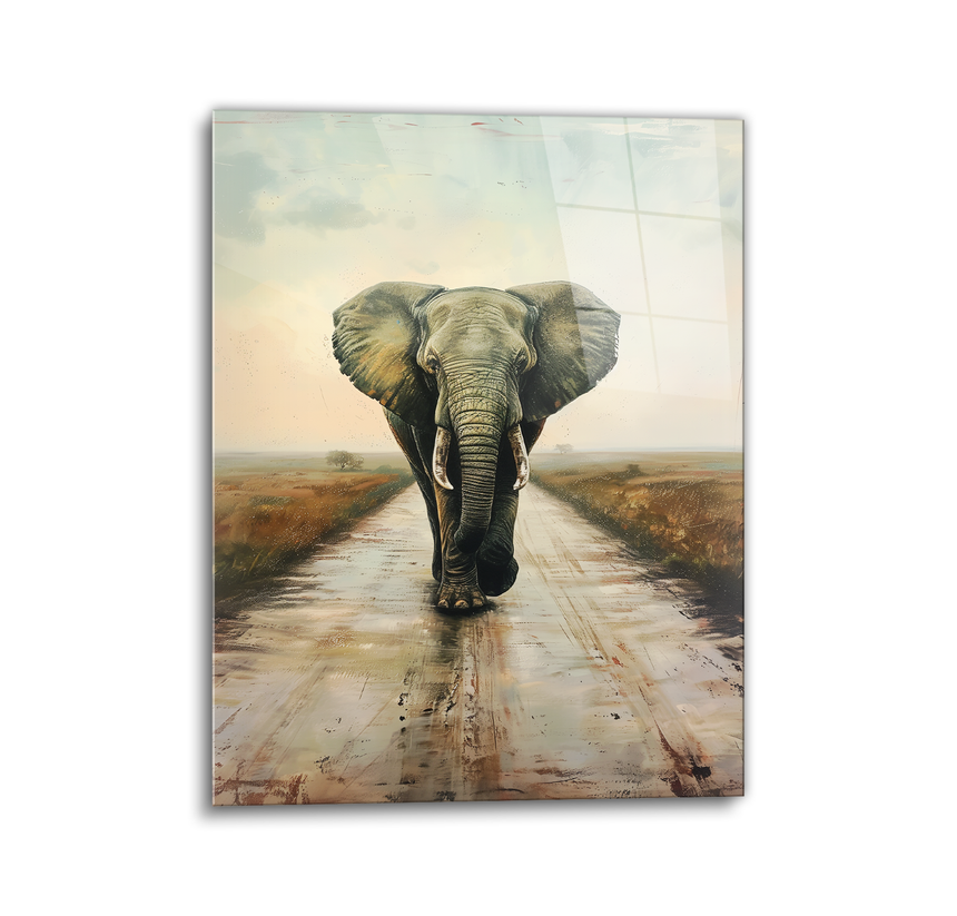 Elephant Glass Wall Art