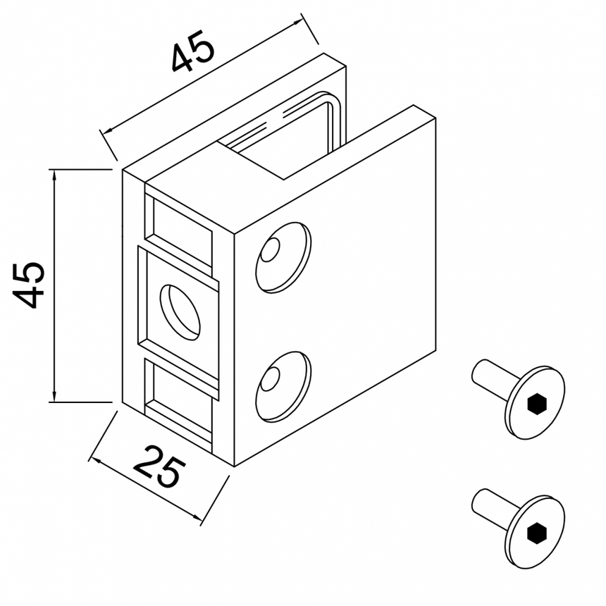 glass pond clamp dimensions