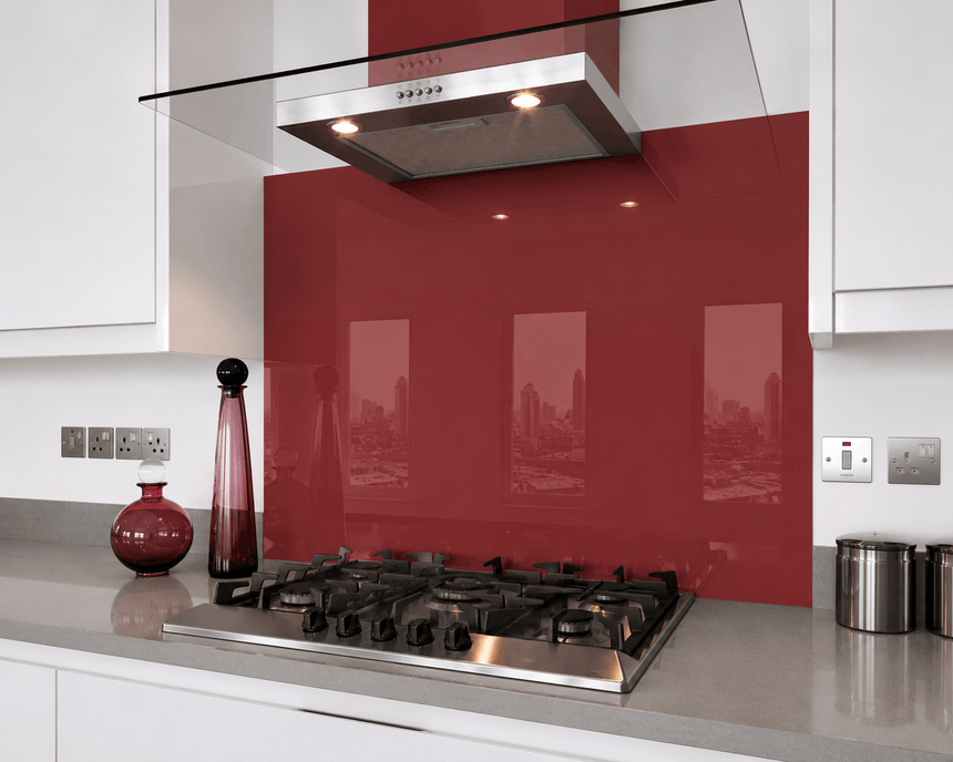 Crimson Velvet Glass Splashback