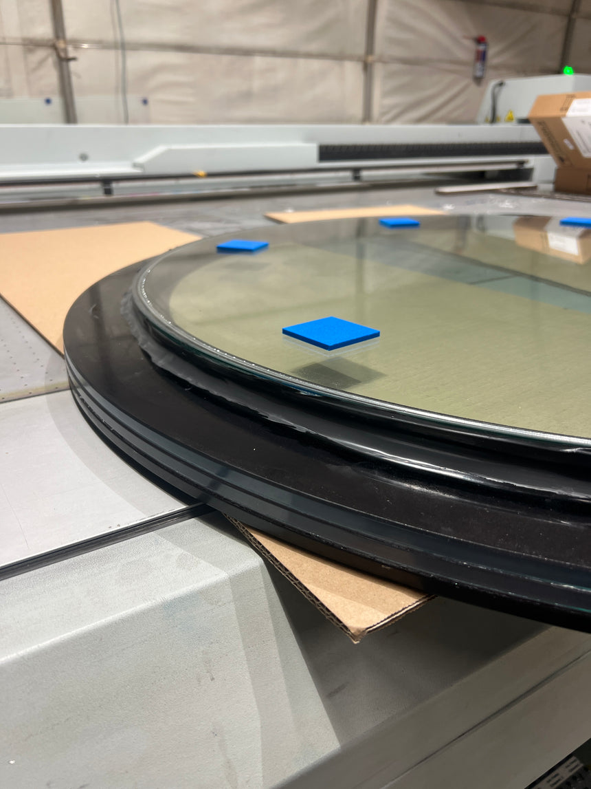 Glass well cover frame in production