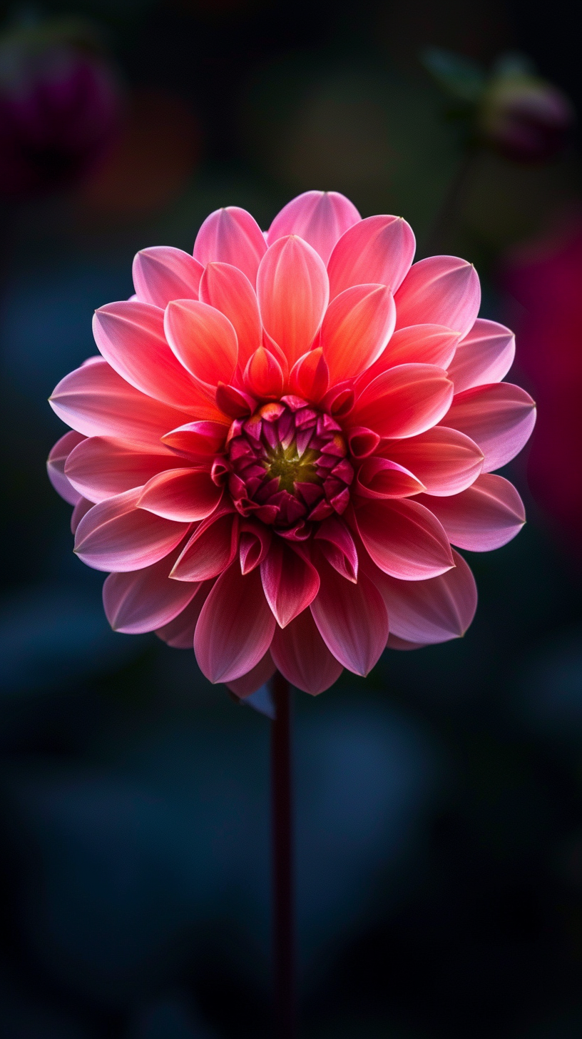 Pink dahlia glass art