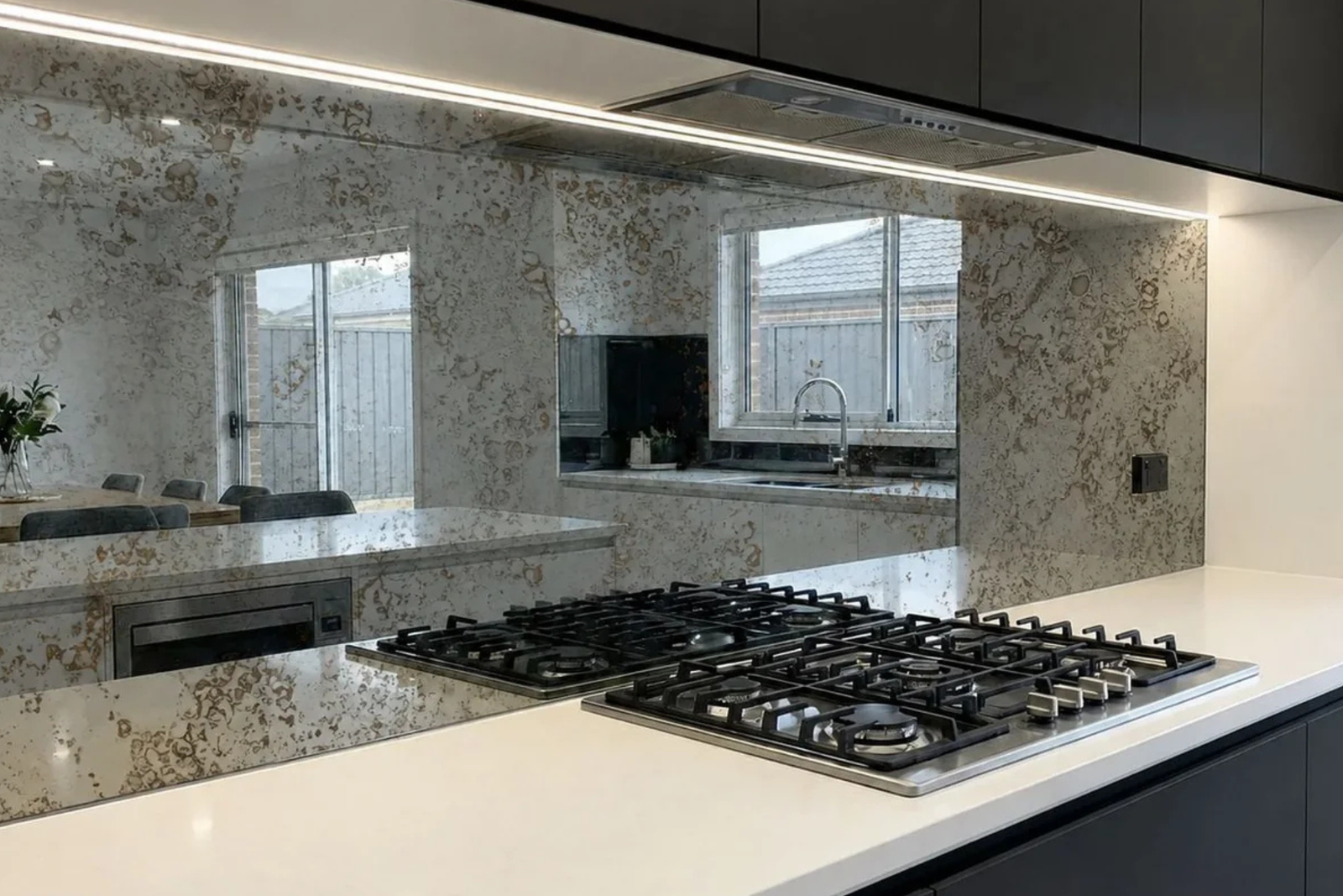 Antique Mirror Kitchen Splashback