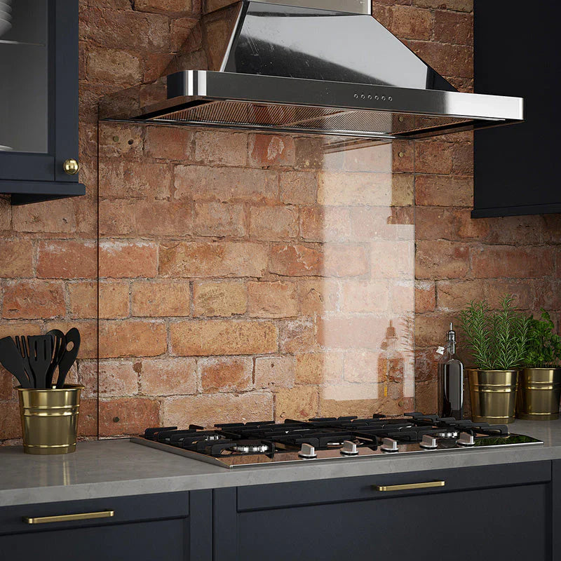 Clear toughened glass splashbacks