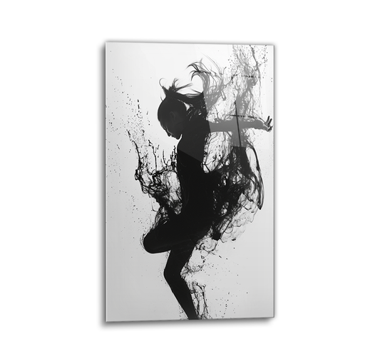 Japanese Ink Woman Glass Wall Art