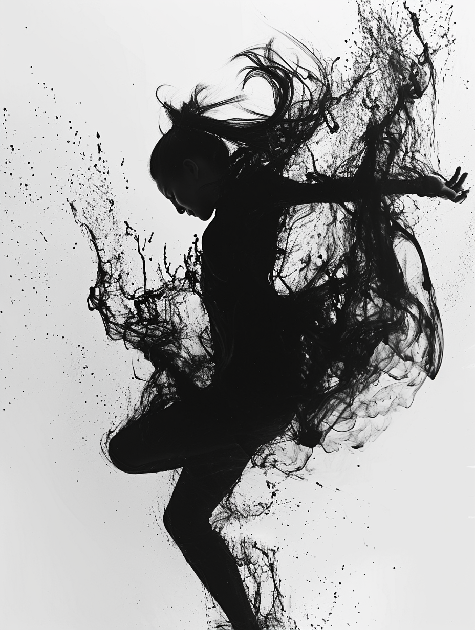 Japanese Ink Woman Glass Wall Art