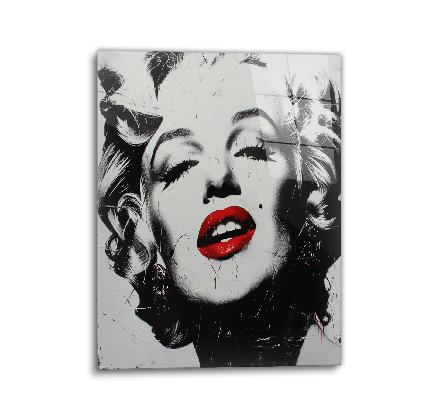 Marilyn Monroe Black & White Glass Wall Art