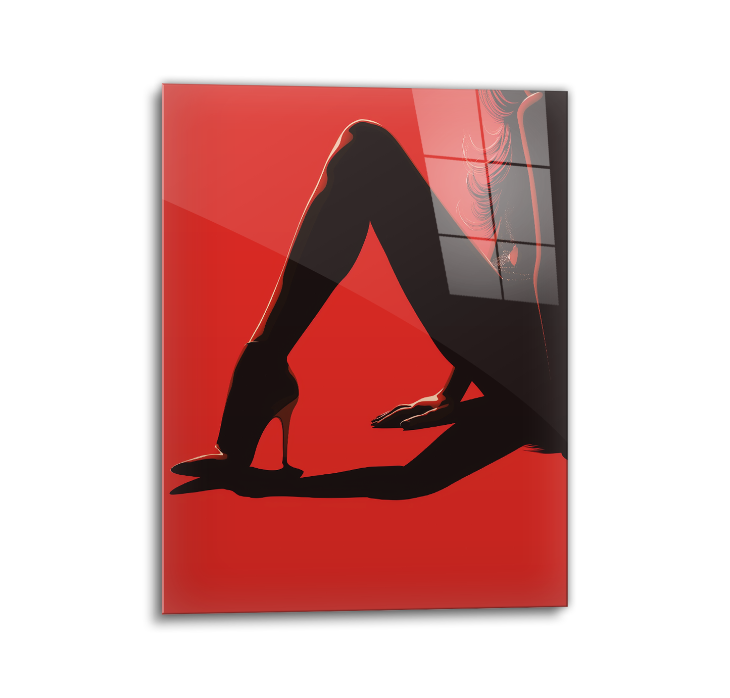 Stiletto Silhouette Glass Wall Art