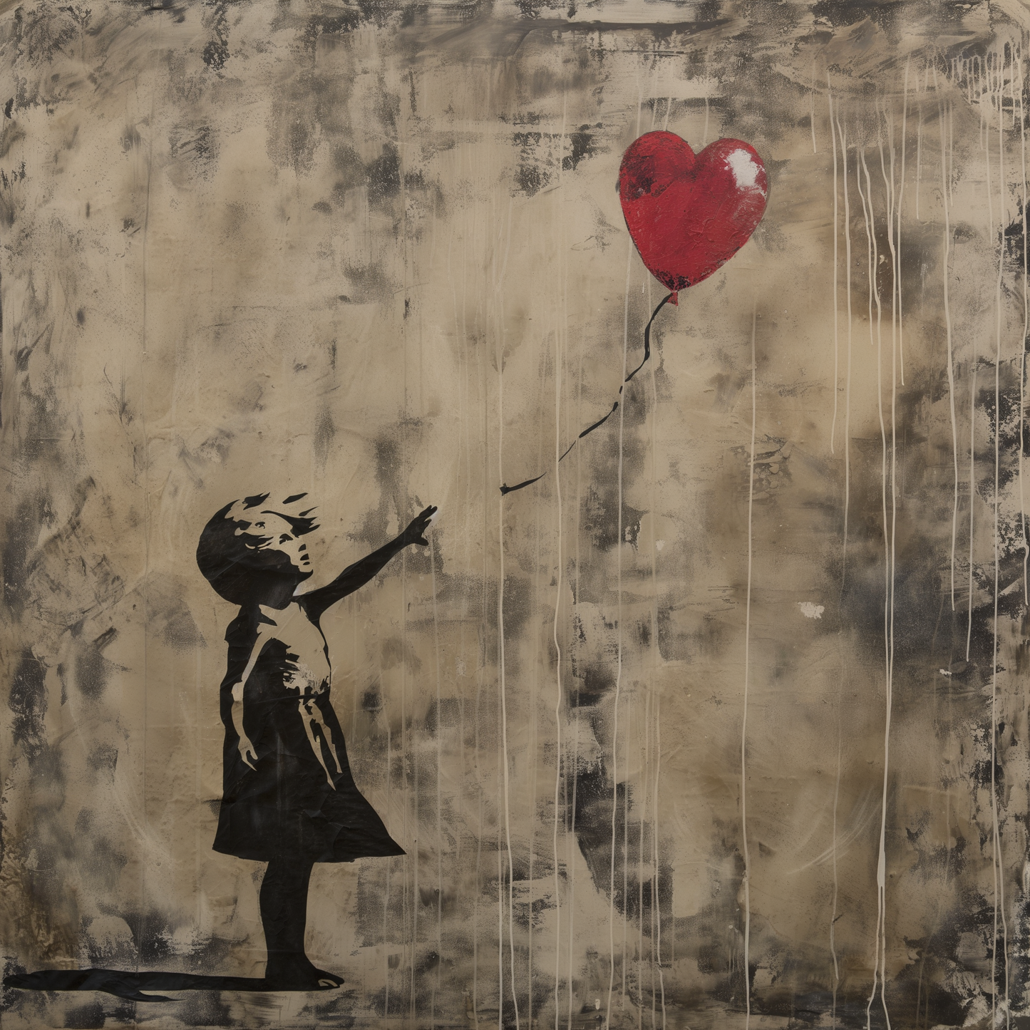 Banksy Girl with Red Balloon Glass Wall Art