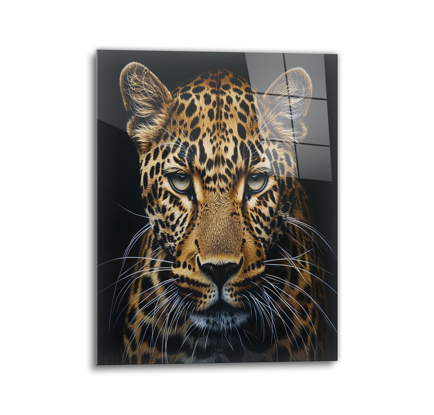 Leopard Head Glass Wall Art