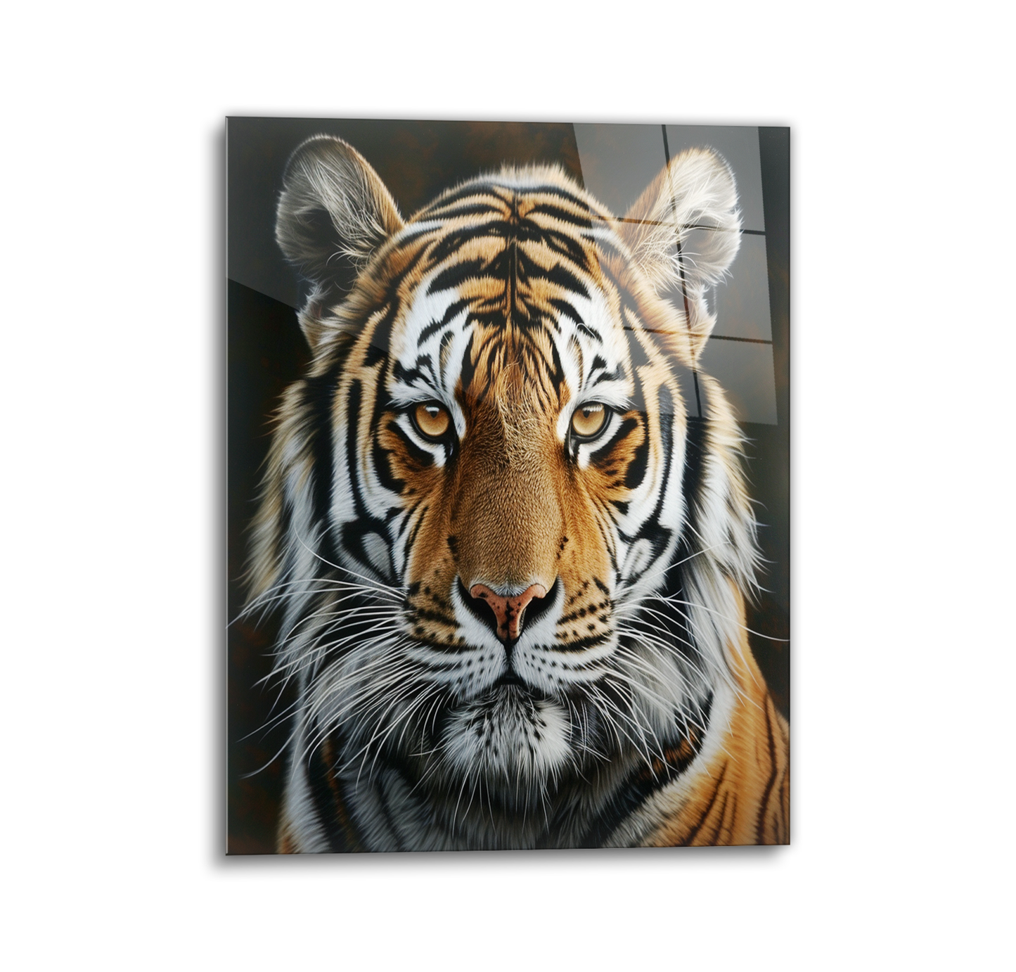 Tiger Head Glass Wall Art