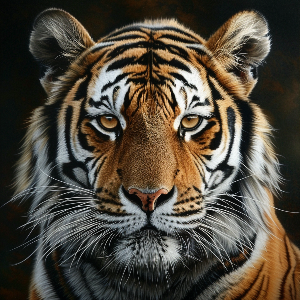 Tiger Head Glass Wall Art