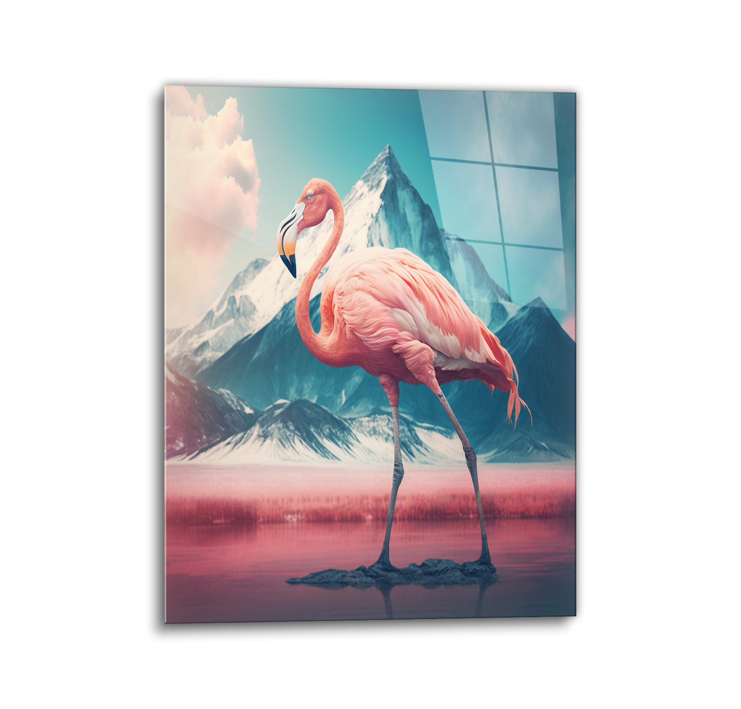 Majestic Flamingo Glass Wall Art