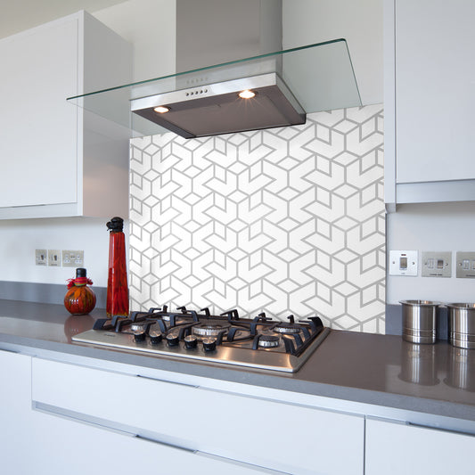 Printed Glass Kitchen Splashback Bespoke Size Toughened Geometric 1