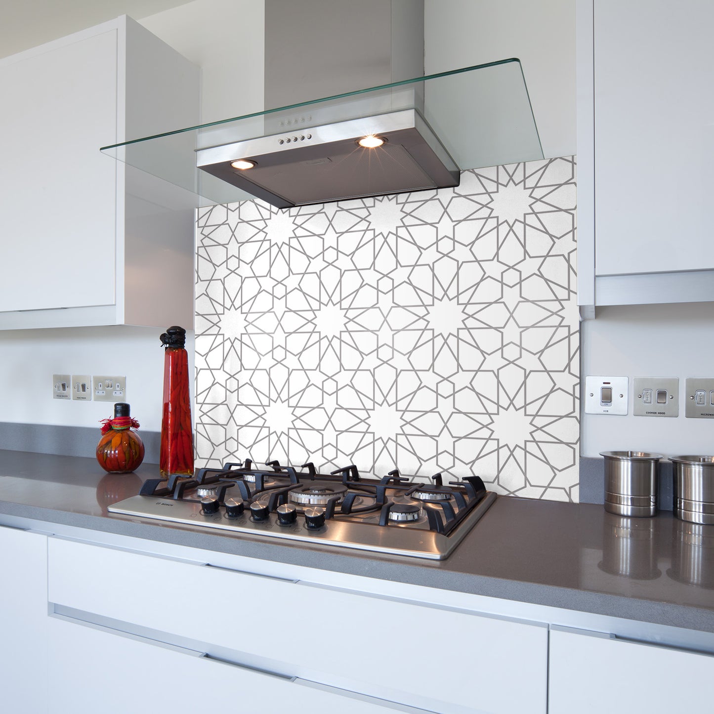 Printed Glass Kitchen Splashback Bespoke Size Toughened Geometric 2