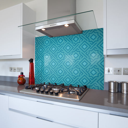 Printed Glass Kitchen Splashback Bespoke Size Toughened Geometric 4