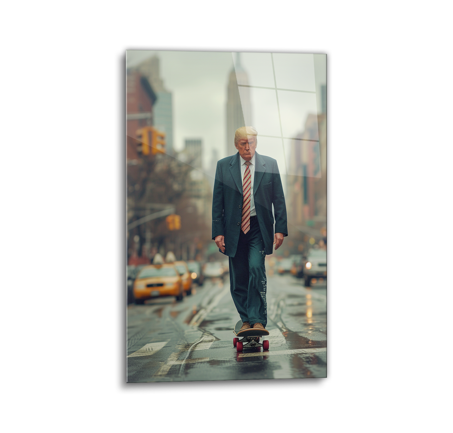 Trump Skater Glass Wall Art