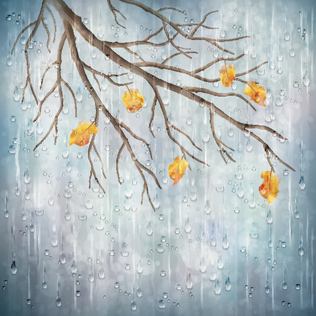 Printed Glass Kitchen Splashback Together Rainy Tree