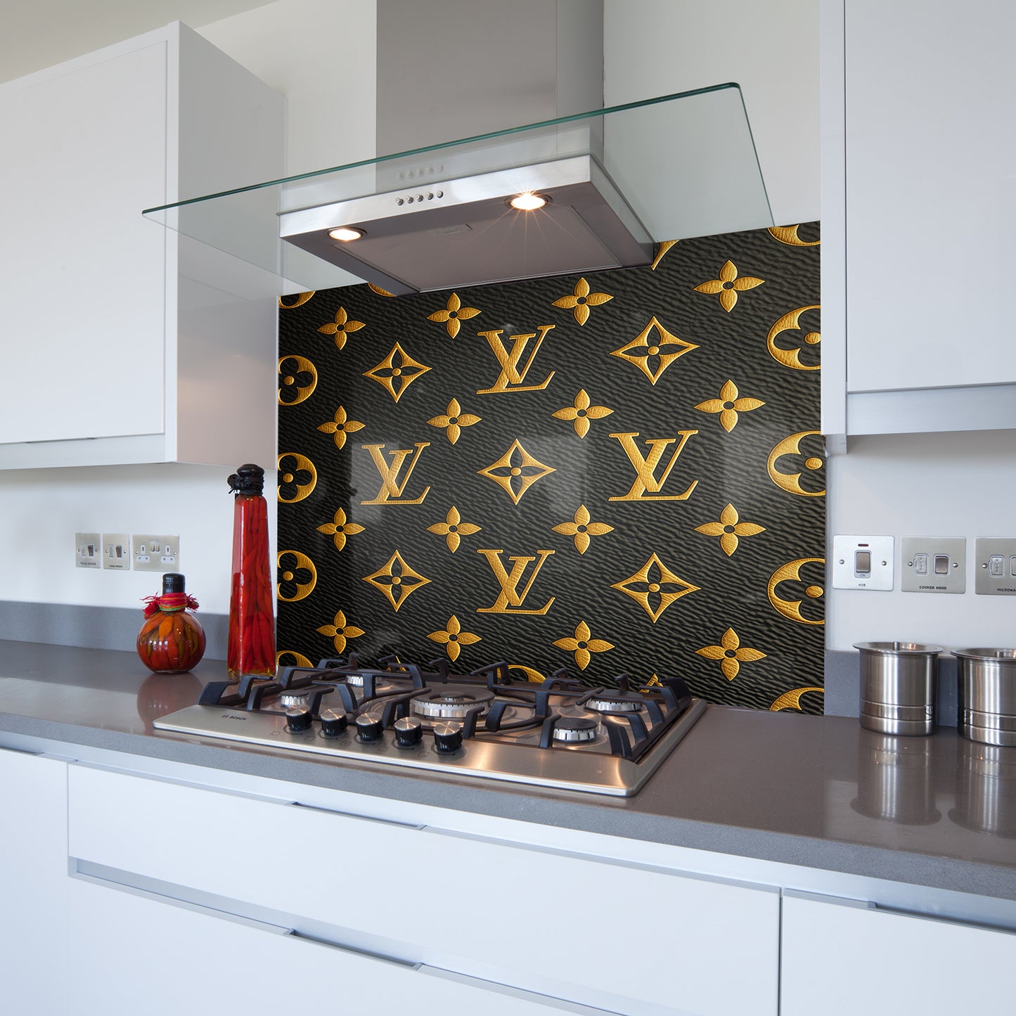 Printed Glass Kitchen Splashback Bespoke Size Toughened LV