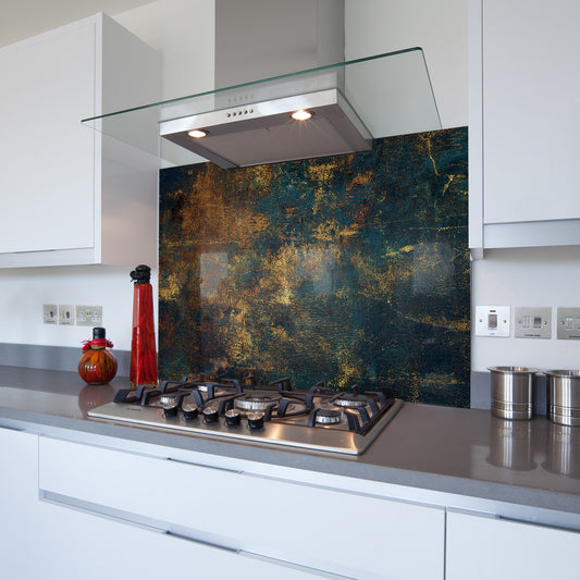 Printed Glass Kitchen Splashback Bespoke Size Toughened Tarnished