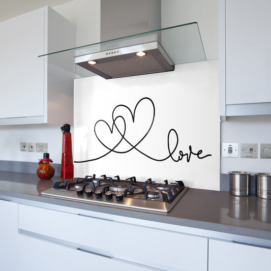 Printed Glass Kitchen Splashback Bespoke Size Toughened Linear Love