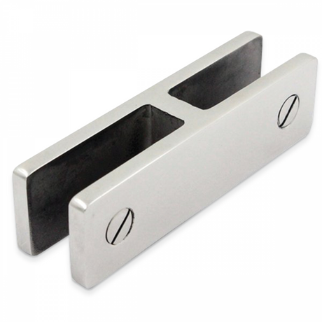 180 degree glass panel support